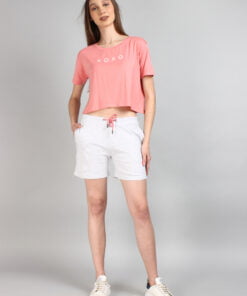 Alternative view of XOXO Pink Crop Top & Melange Grey Shorts Set For Women