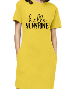 Hello Sunshine Printed T-Shirt Dress for Women