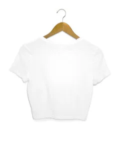 Alternative view of Solid Plain White Crop Top for Women
