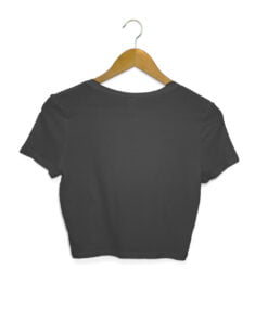 Alternative view of Solid Plain Black Crop Top for Women
