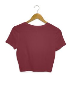 Alternative view of Solid Plain Maroon Crop Top for Women