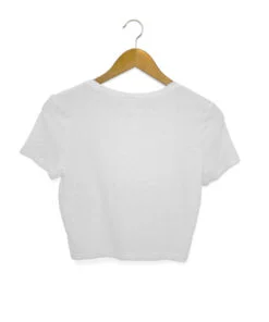 Alternative view of Solid Plain Melange Grey Crop Top for Women