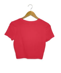 Alternative view of Solid Plain Red Crop Top for Women