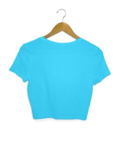 Alternative view of Solid Plain Sky Blue Crop Top for Women