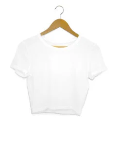 Solid Plain White Crop Top for Women