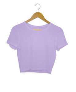 Solid Plain Iris Lavender Crop Top for Women