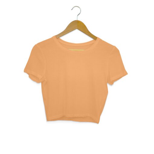 Solid Plain Mustard Yellow Crop Top for Women
