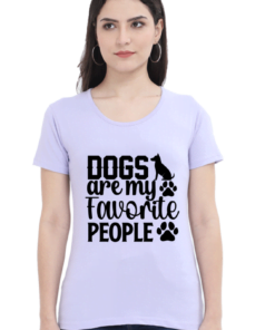 Alternative view of Dogs Are My Favourite People Printed Round Neck T-Shirts for Women