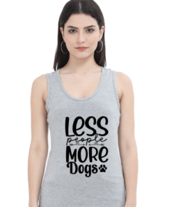Less People More Dogs Printed Tank Tops for Women