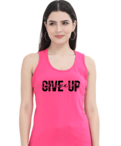 Never Give Up Printed Tank Tops for Women