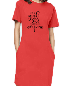 Alternative view of Just A Girl Boss Building Her Empire Printed T-Shirt Dress for Women