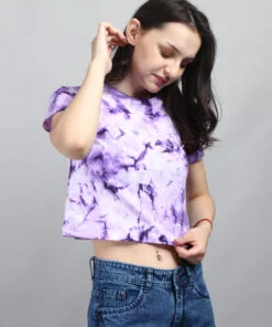 Violet Tie and Dye Crop Top for Women