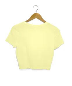 Alternative view of Be You Butter Yellow Crop Top for Women