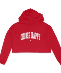 Alternative view of Women's Red Choose Happy Printed Hoodies