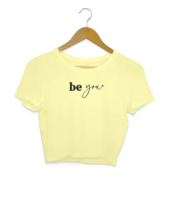 Be You Butter Yellow Crop Top for Women